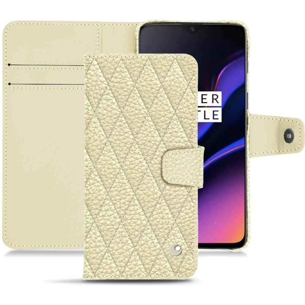 Noreve Lederschutzhülle Wallet (OnePlus 6T), Smartphone Hülle, Weiss