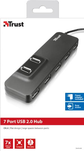 Actual product image Trust Oila (USB-A, 7 Ports)