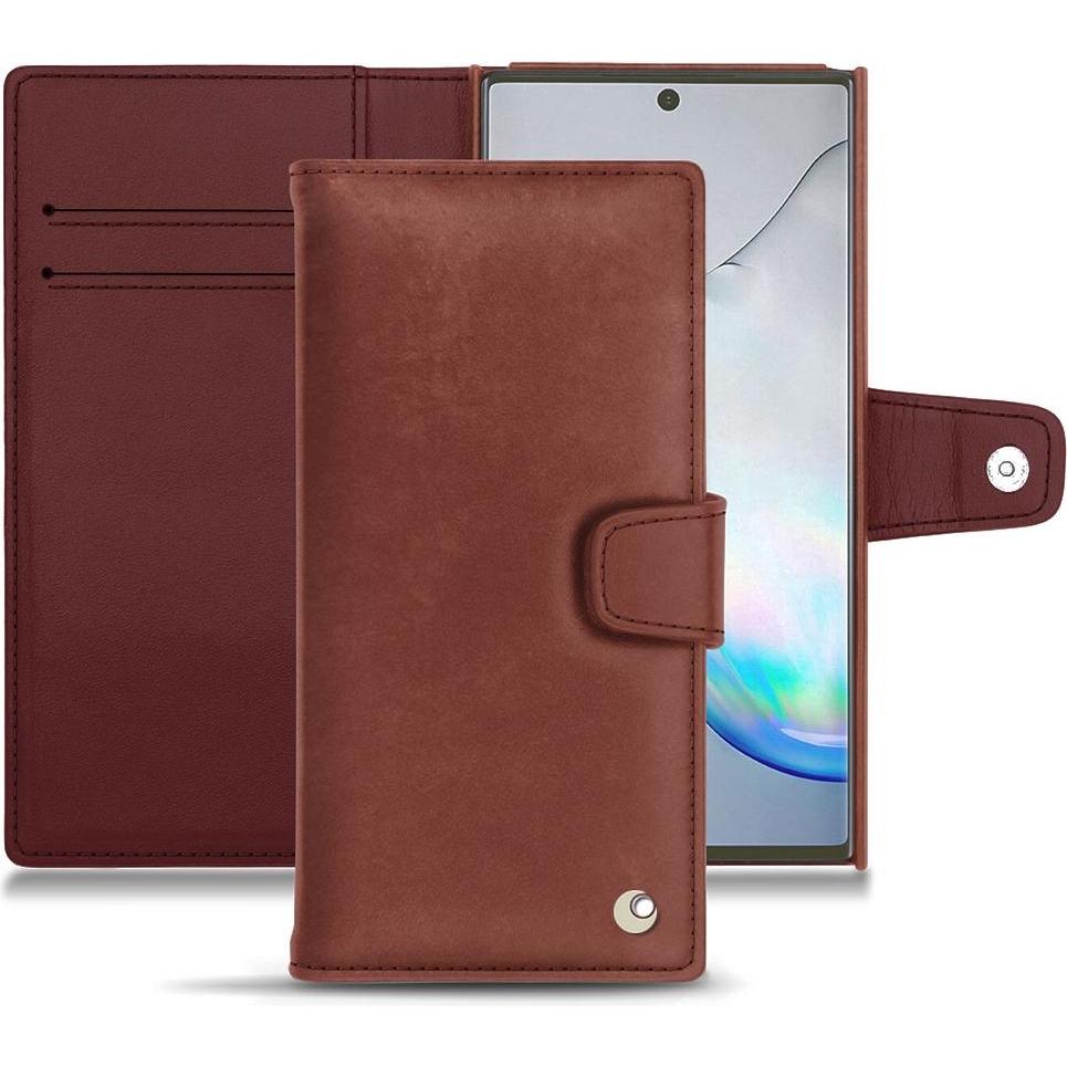 Noreve Lederschutzhülle Wallet (Samsung Galaxy Note 10+), Smartphone Hülle, Rot