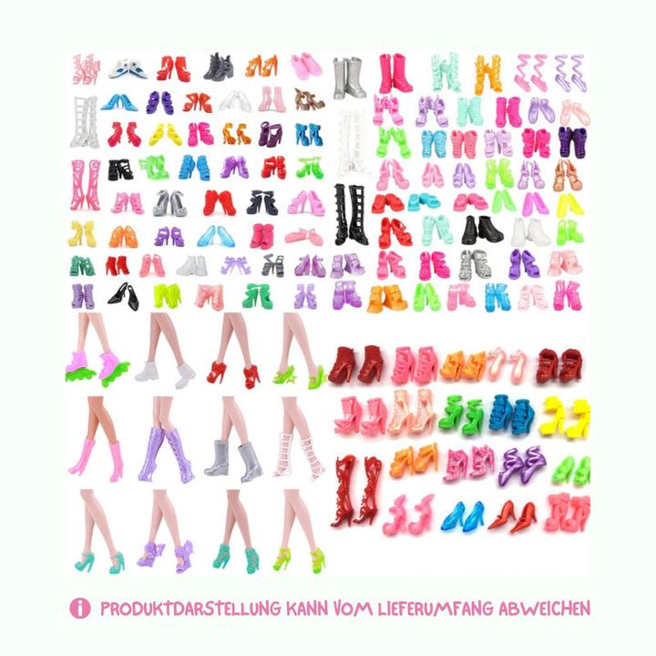 Image du produit Hermex 40 paires de chaussures bottes sandales pour poupées Barbie accessoires vêtements