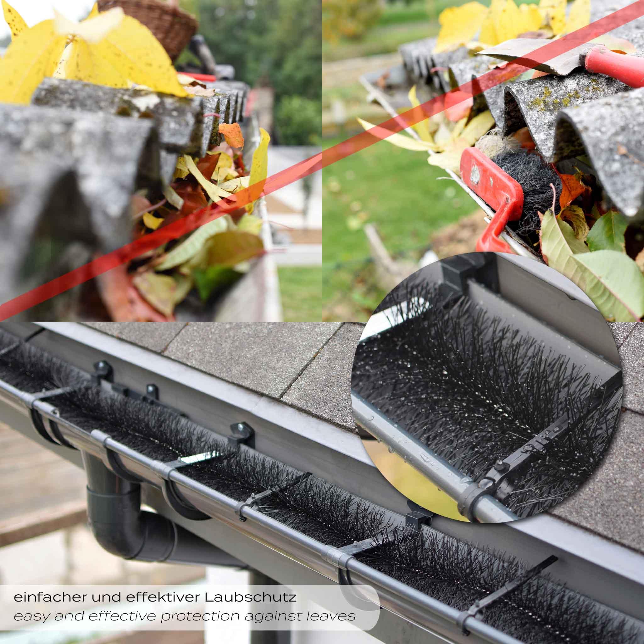 Thumbnail - Wiltec, Marderabwehr, 24m Dachrinnenbürste 20x120cm Ø12cm Laubschutz Marderschutz Rinnenraupe