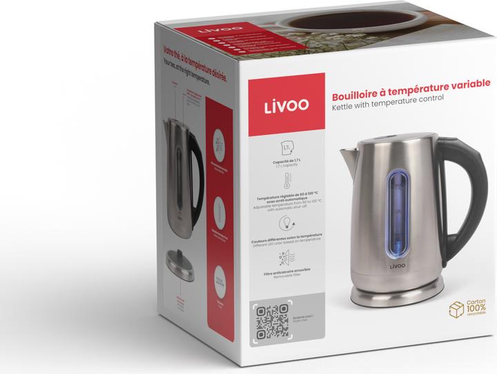 Actual product image Livoo Kettle with adjustable temperature (1.70 l, EU plug)