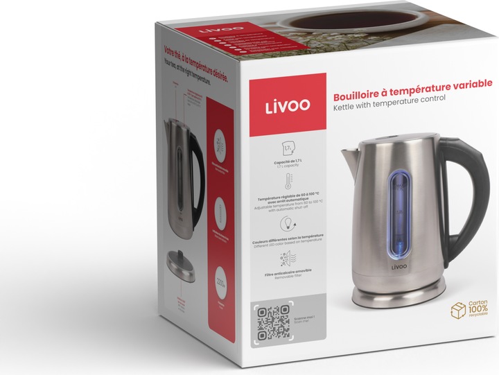 Immagine prodotto Livoo Bollitore con temperatura regolabile (1.70 l, Spina UE)