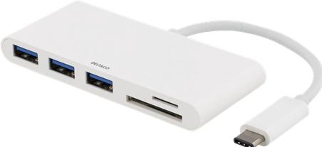 Immagine prodotto Deltaco Hub di interfaccia USBC-HUB USB 2.0 Type-C Bianco (USB-C, 5 porte)