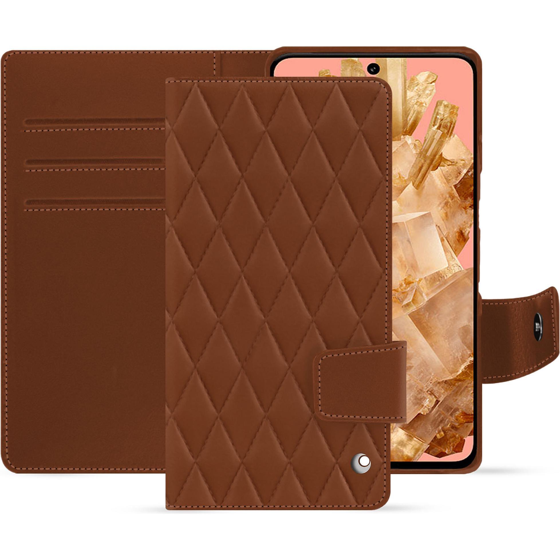 Thumbnail - Noreve Lederschutzhülle Google Pixel 8 (Google Pixel 8), Smartphone Hülle, Braun