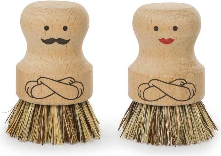 Immagine prodotto Kikkerland Spazzola di pulizia MR&MRS Marrone chiaro