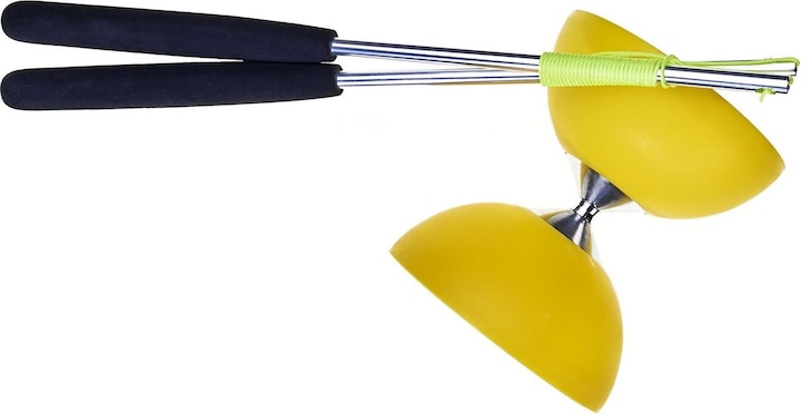 Image du produit Eureka! Rubber Diabolo met Aluminium Stokken - Geel