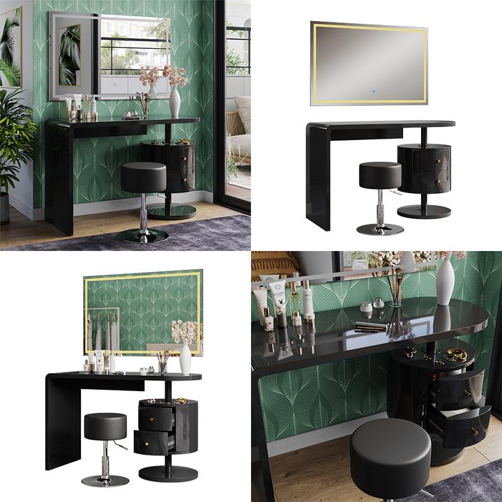 Produktbild Vicco Lara mit LED-Spiegel und Hocker (120 x 50 x 76 cm)