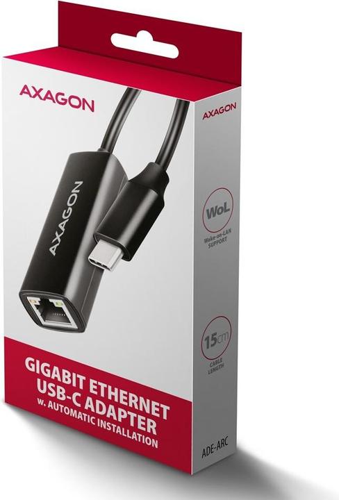 Image du produit Axagon ADE-ARC, USB-C 3.2 Gen 1 - Gigabit Ethernet s????ov?? karta, Realtek 8153, auto-installation (USB-C)