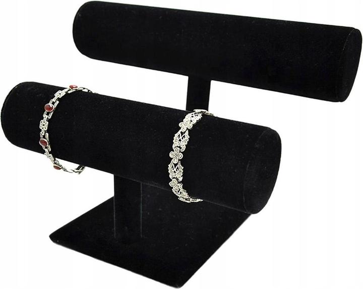Apte Présentoir à bijoux avec finition en daim - Noir