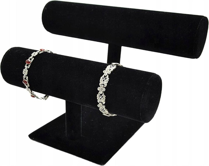 Image du produit Apte Présentoir à bijoux avec finition en daim - Noir