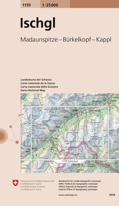 Immagine prodotto Mappa 1159 Ischgl 1:25'000