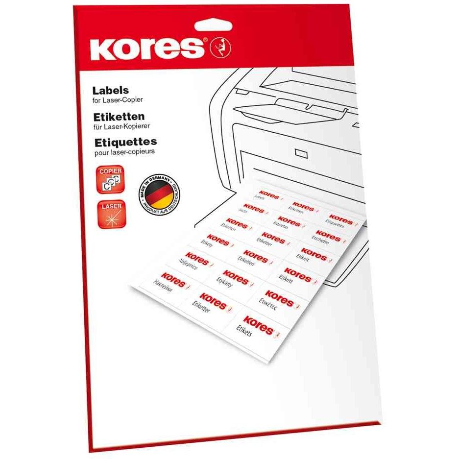 Kores, Etiketten, Folien-Etiketten, 63,5 x 33,9 mm, transparent UV-beständig, wetterfest, abriebfest, reissfest