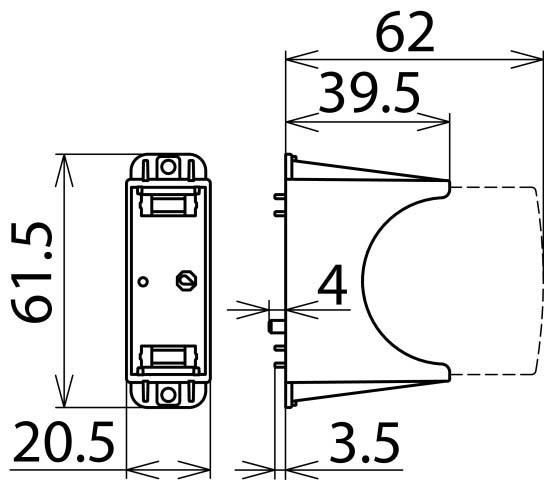 Actual product image Dehn Socket 1-pole for PCB mounting 952651