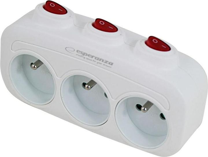 Produktbild Esperanza ELK307W Elektrischer Splitter 3 Steckdosenschalter Weiss (3x, Typ 13)