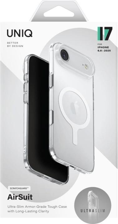 UNIQ AIRSUIT IPhone 17 Pro Max Case (Clear/Smoke) Slim Minimalist Case Enhanced Magsafe Magnetic Charging Ring - View #6
