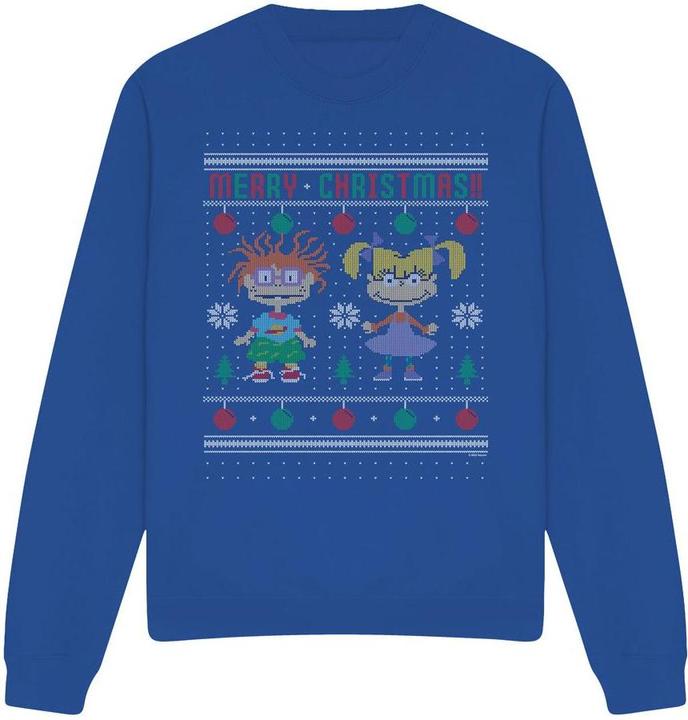 Immagine prodotto Rugrats Merry Ugly Felpa Chucky e Angelica Maglione di Natale Adulto Unisex (S)