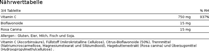 Valori nutrizionali e ingredienti Io.Genix Vit C Plus (100 pz., Pillole)