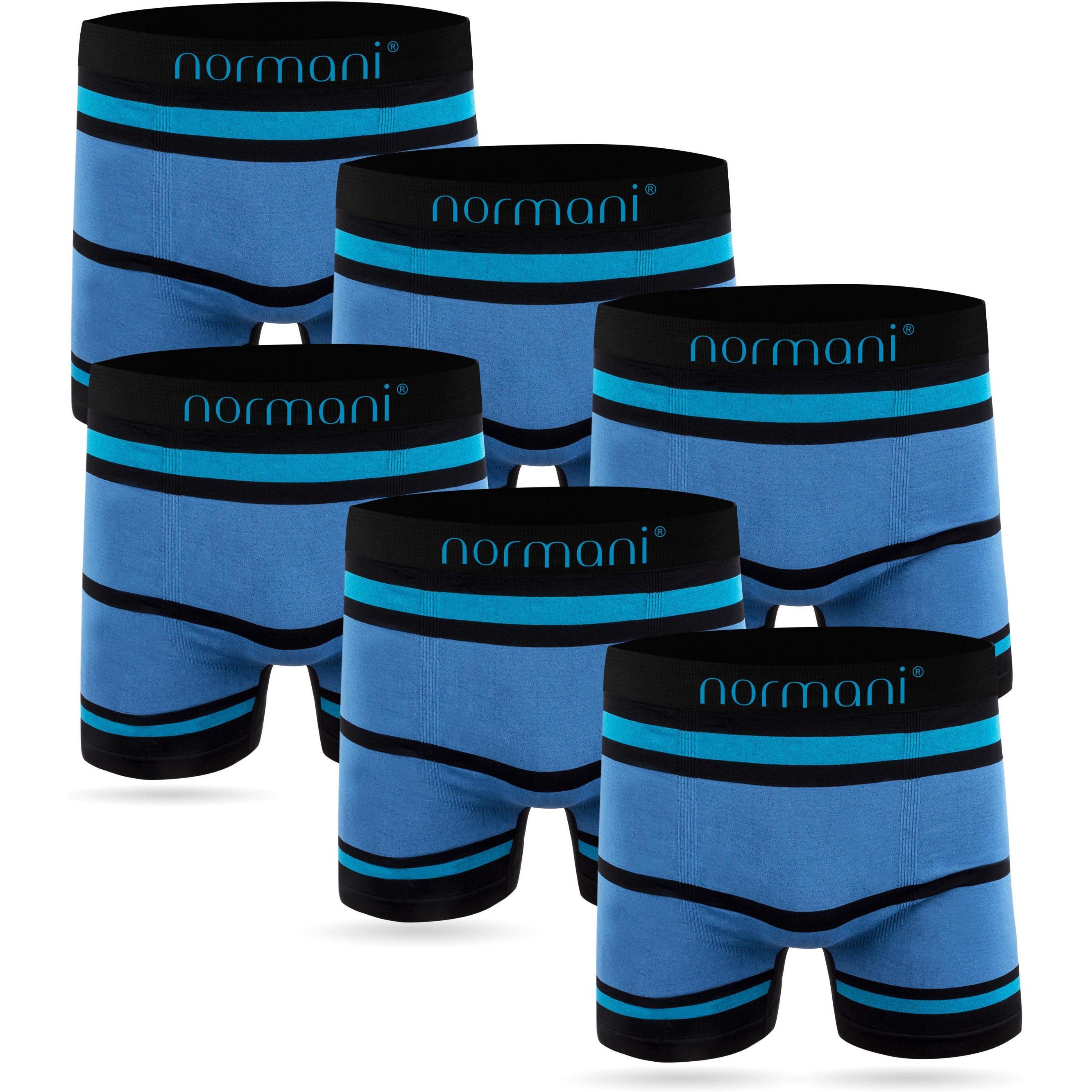 Normani, Herren, Unterhosen, 6 Stück Mikrofaser-Boxershorts für Herren aus Nylon, Blau, (M, 6er Pack)