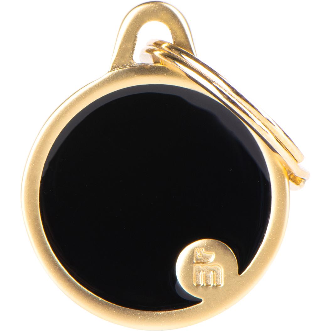 Myfamily MyFa tegn handmade, cirkel S guld, logo, sort (S, Cane), Collare + Guinzaglio