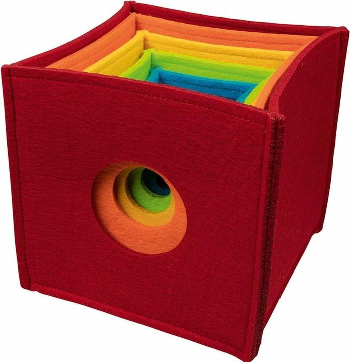 Actual product image Goki Stacking cube rainbow of felt 6 pieces