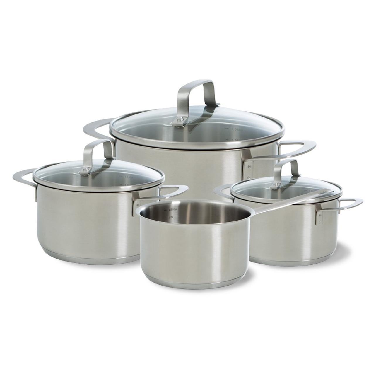 Bk Bistro Pannenset - 4-delig - Inductie, Pan + Steelpan, Zilver