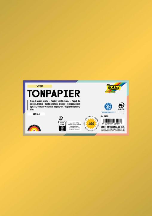 Image du produit Folia Papier tonique, DIN A4, 130 g/qm, doré (130 g/m², 100x)