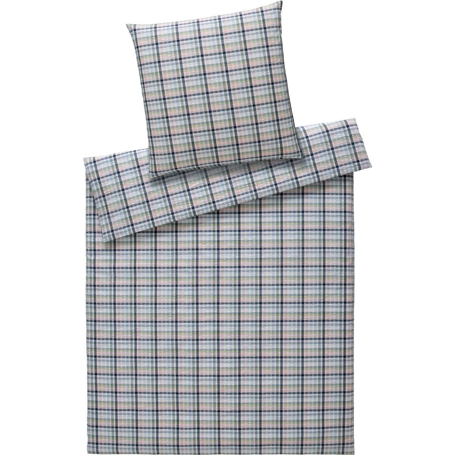 Elegante, Bettwäsche, Web-Seersucker Bettwäsche Gudhjem rauchblau (Bettwäsche Set, 135x200 cm + 80x80 cm)