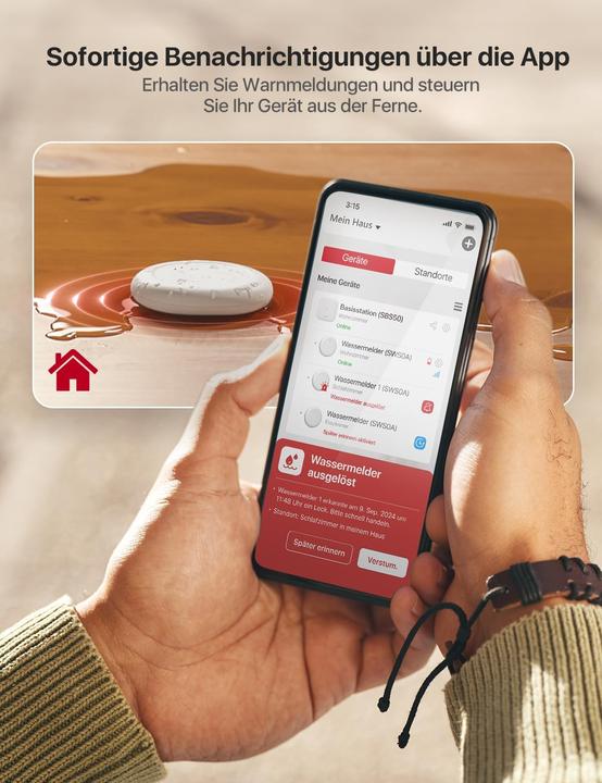 Produktbild X-Sense WLAN Wassermelder-Set mit Basisstation
