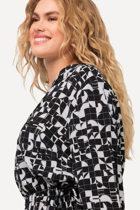 Produktbild Ulla Popken Kleid, Tunnelzug, Tunika-Ausschnitt, Taschen, Langarm (56)