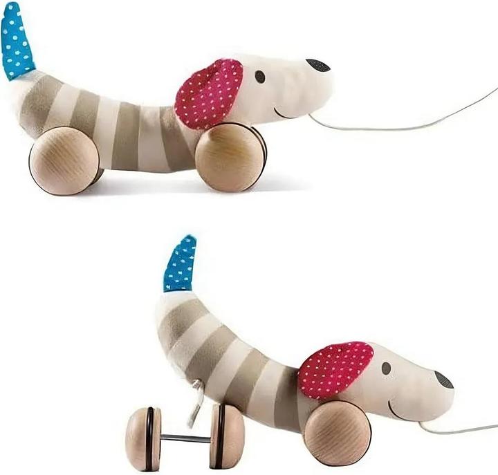 Actual product image Hape Hugo pull-along dog