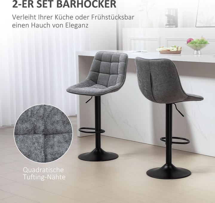 Produktbild Homcom Barhocker Polyester Dunkelgrau