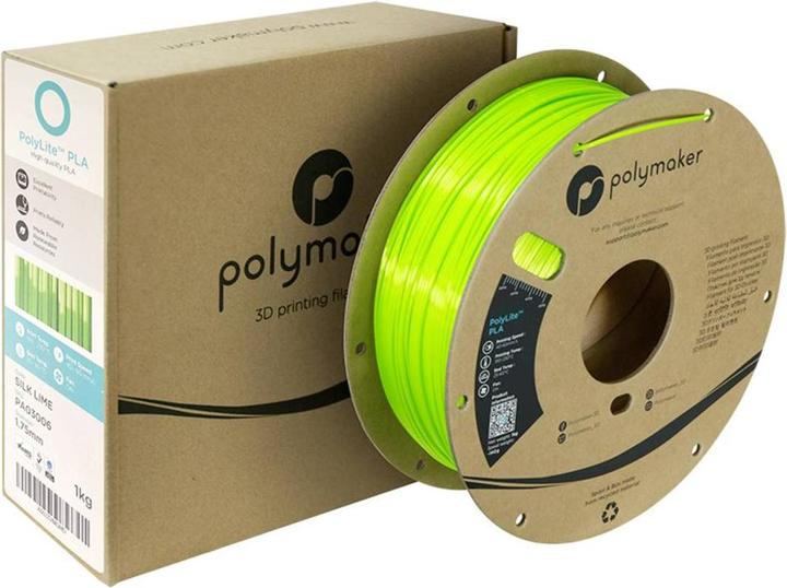 Produktbild Polymaker PolyLite PLA Silk Lime 1.75mm 1kg (PLA, 1.75 mm, 1000 g)