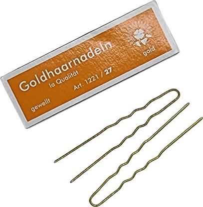 Cosmetic Hairpins 27 gold 65x1,2mm wavy 10pcs (10 pcs.)