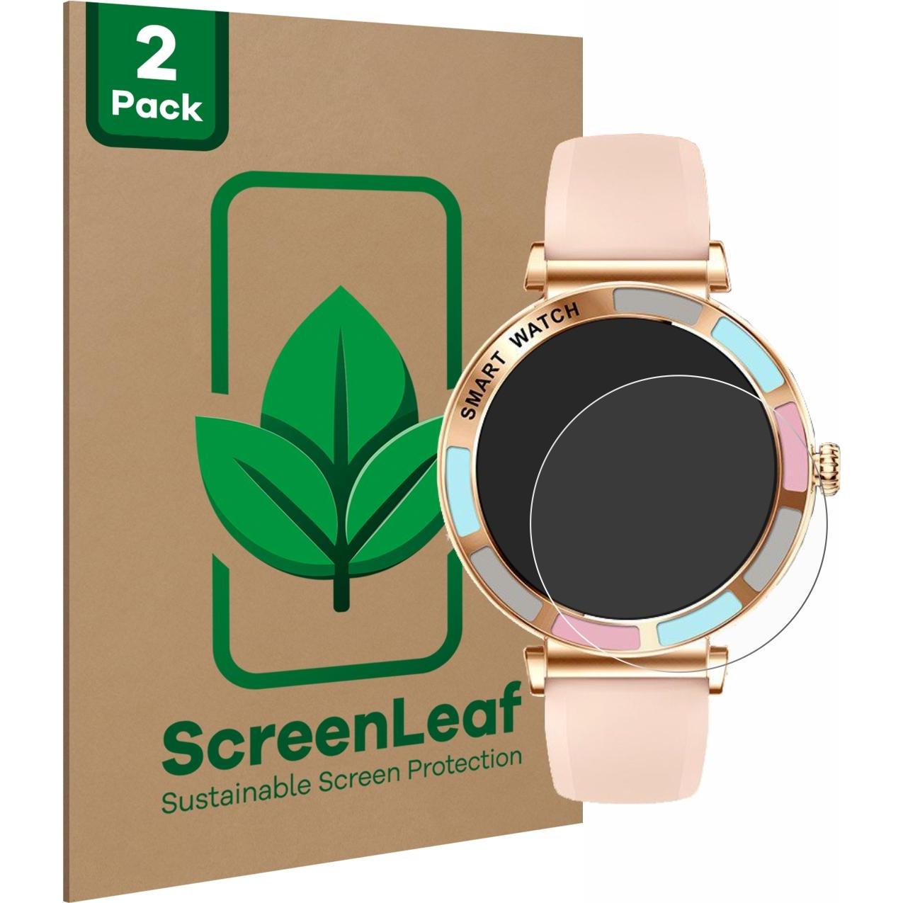 ScreenLeaf Schutzfolie nachhaltiger Displayschutz Display Schutz Folie Klar Transparent, Smartwatch Schutzfolie, Transpa...