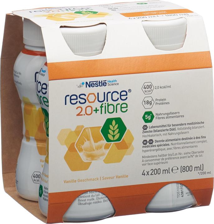 Produktbild Resource 2.0 Fibre Drink Vanille (Vanille, 4 Stk., 888 g)