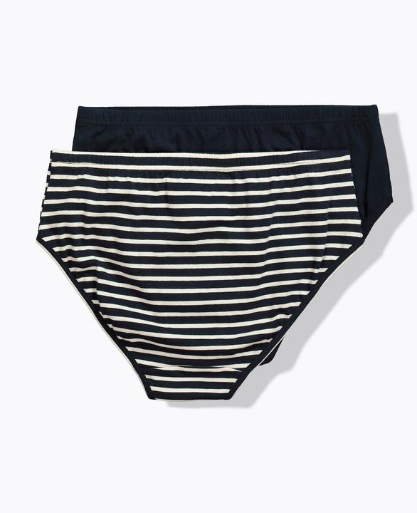 Image du produit Ulla Popken Culottes, lot de 2, rayé/uni, coton biologique (60)