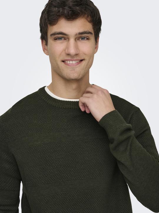 Produktbild Only & Sons Onsmalik Reg 12 Pinaple Crew Knit (M)
