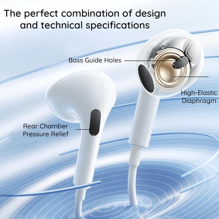 Actual product image Baseus OS-Baseus Encok CZ19 Wired Earphones Moon White (Cable)