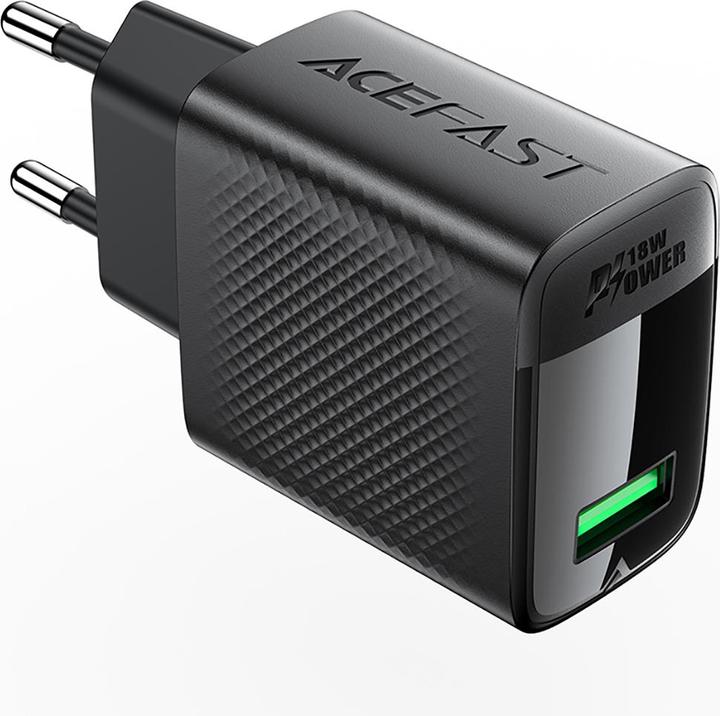 Produktbild Acefast A90 GaN USB-A QC 18W network charger - black (18 W, 1 Port)