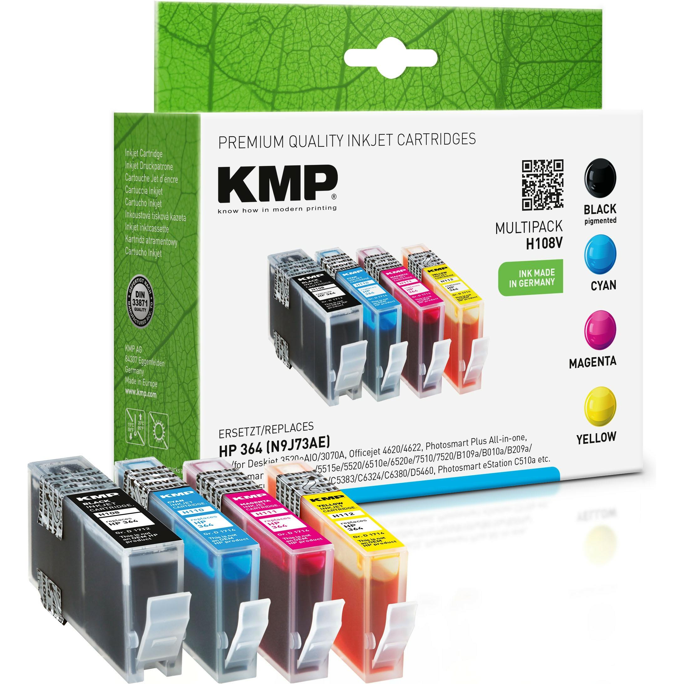 KMP, Druckerpatrone, H108V Multipack (M, Y, BK, C)