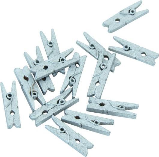 Immagine prodotto Fiesta Mini mollette in legno - argento - 24 pezzi