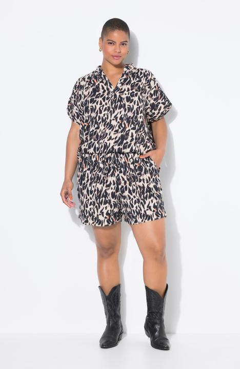 Image du produit Studio Untold Short en mousseline, imprimé léopard XL, coupe Wide Legs (44)