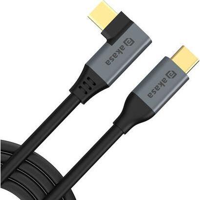 Thumbnail - Akasa - Right Angle USB-C PD Charging Cable (1 m, USB 3.2 Gen 2), USB Kabel