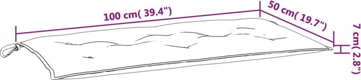 Actual product image VidaXL Garden bench cushion fabric (100 x 50 x 7 cm)