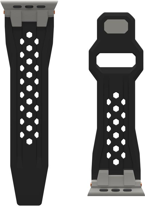 UAG Urban Armor Gear Monarch Strap| Apple Watch Ultra/42/44/45/46mm| schwarz/titan (194158114036) (Silikon)