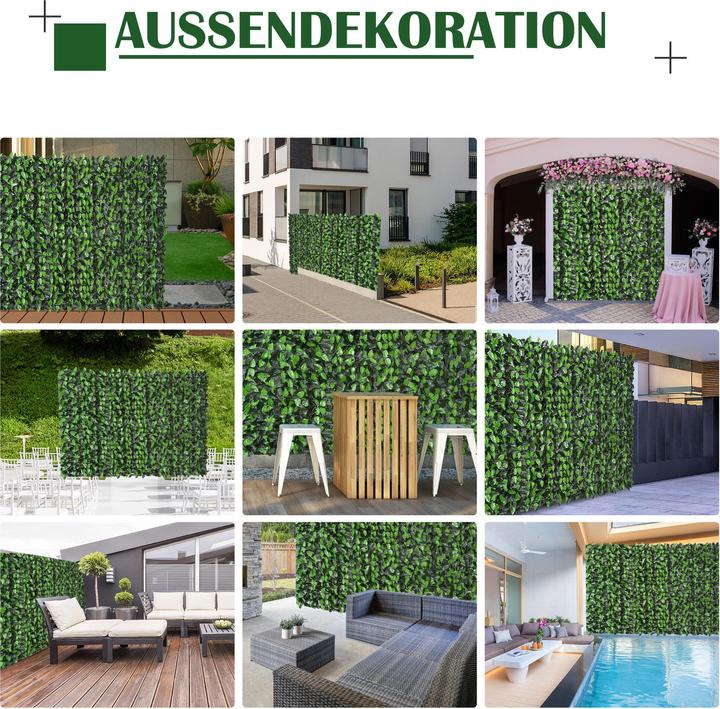 Produktbild Outsunny Künstliche Hecke mit künstlichen Blättern (300 cm)