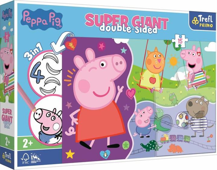 Trefl Puzzle Giant 3in1 15 jours Faites connaissance avec la joyeuse Peppa Pig (15 pièces)