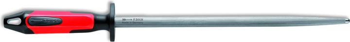 F. Dick Fleischerstahl 30 cm (Griff rot/schwarz, Wetzstahl rund mit 2 K-Griff, Oberflächenhärte über