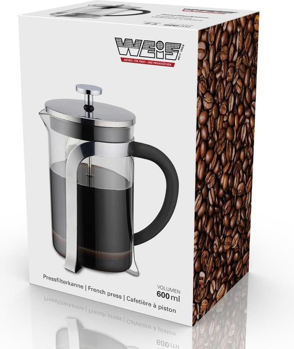 Produktbild Weis Pressfilterkanne Glas/Edelstahl 0,6 Liter (3 T.)
